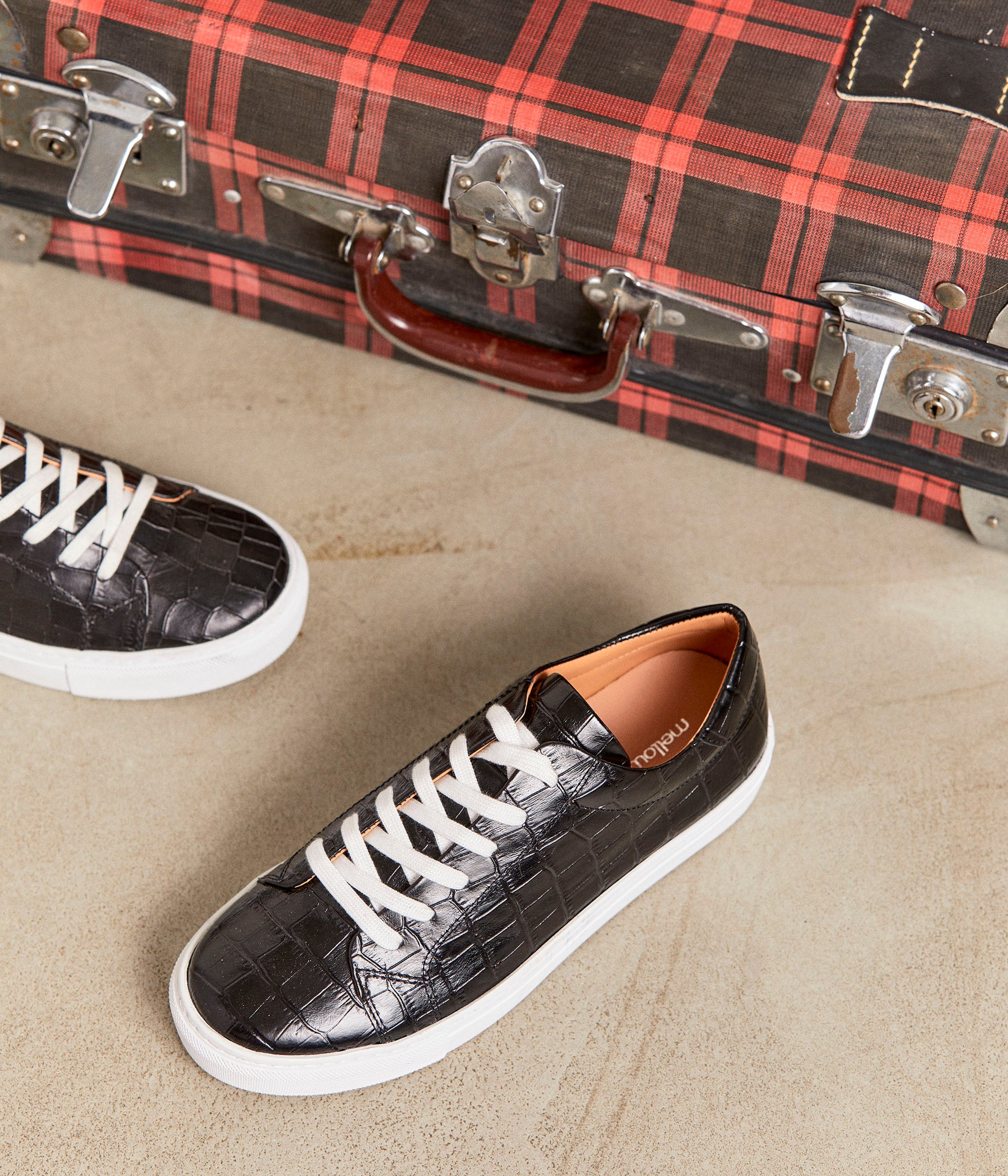 Baskets noir croco Lucette