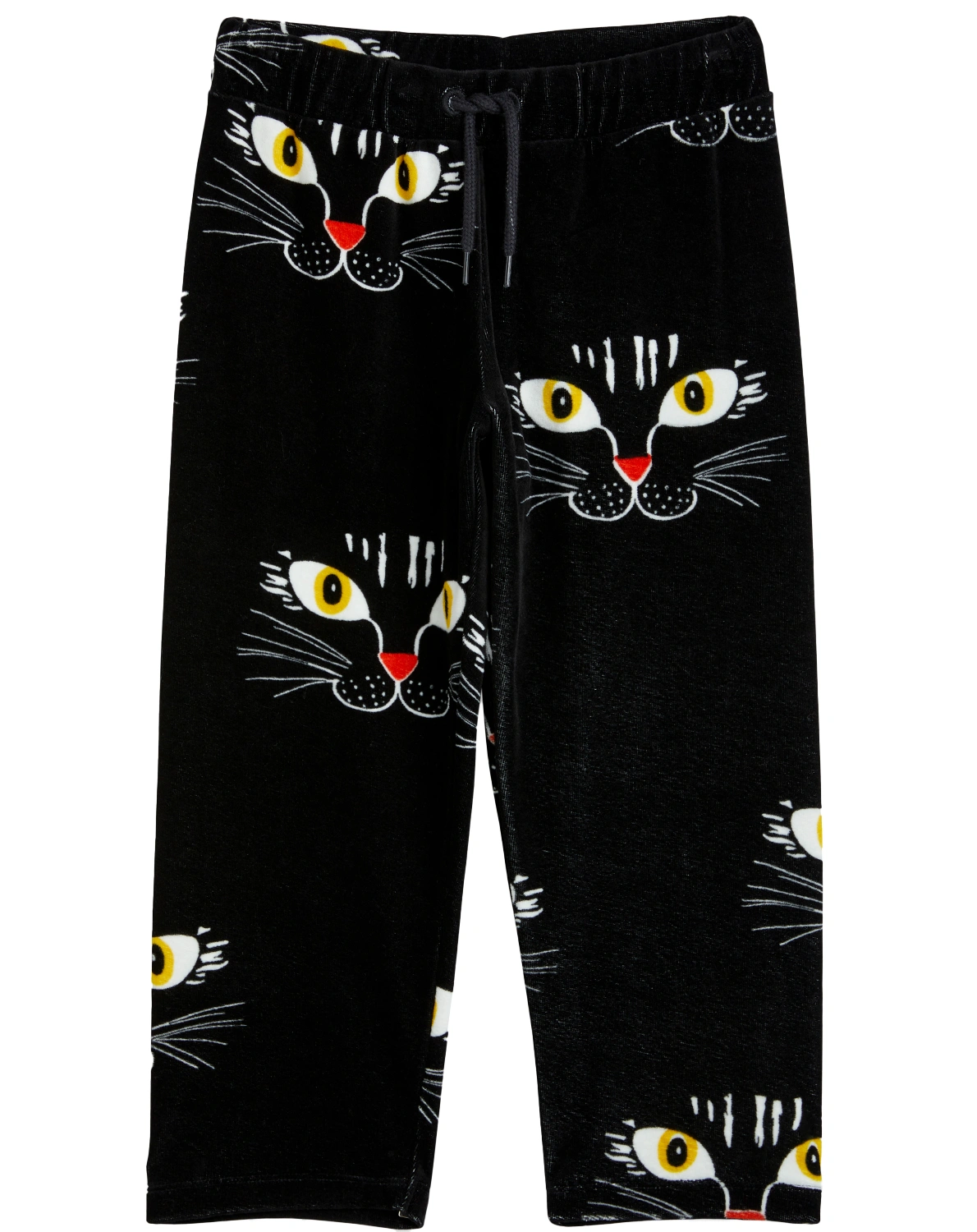 Velourshose CAT FACE AOP in schwarz
