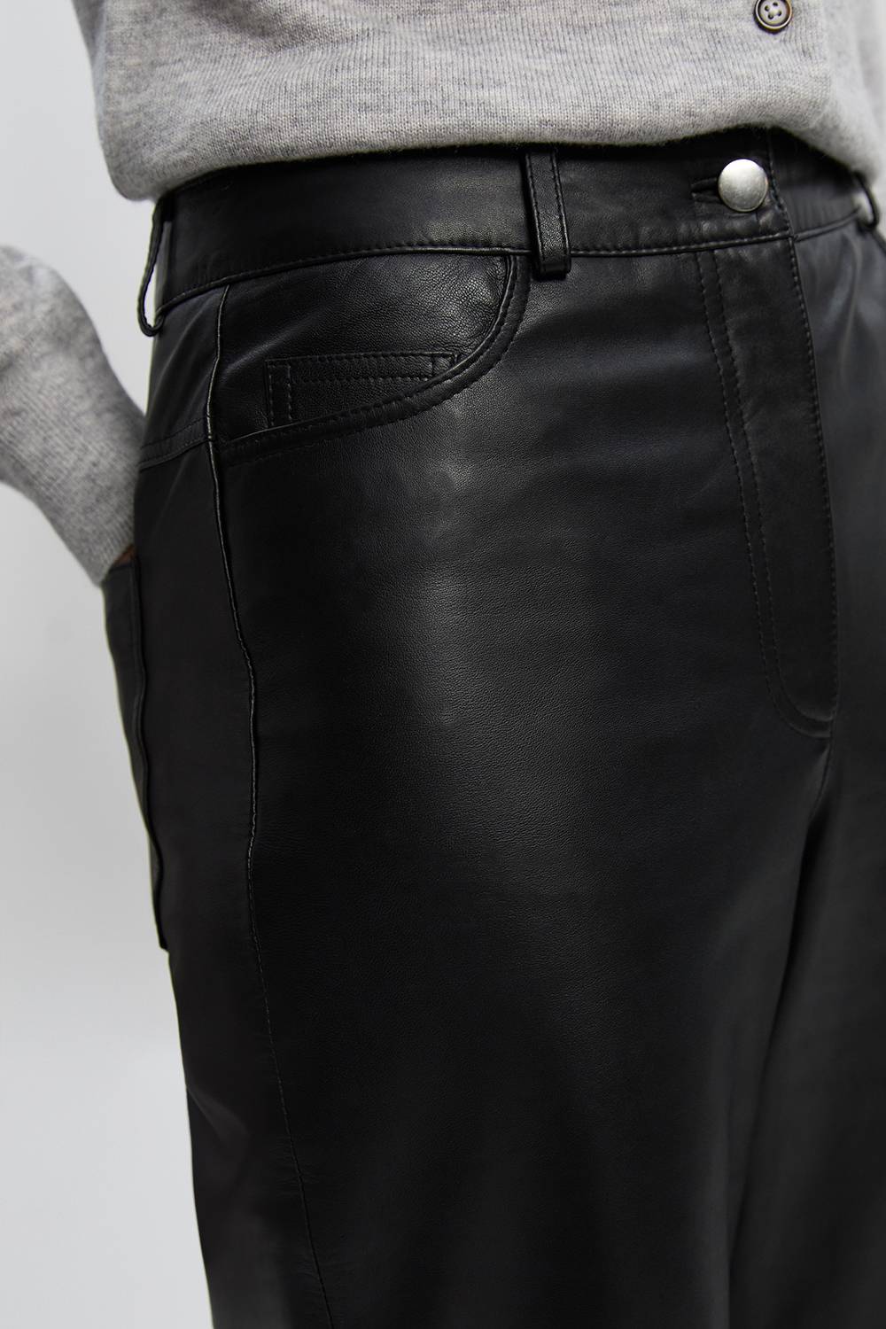 KarenMillen Pantalon Large en Cuir