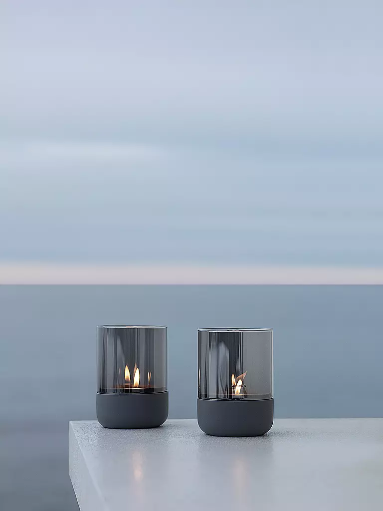 BLOMUS Windlicht CALMA 14cm Steelgrey Smoke grau