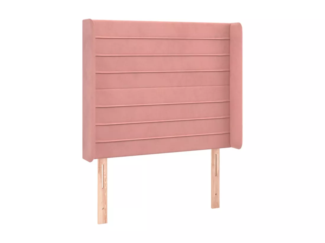 Sommier tapissier avec matelas et LED Rose 90x190 cm Velours