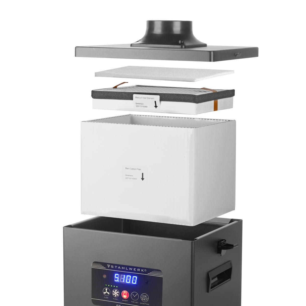 STAHLWERK Medium HEPA-filter voor rookafzuiging FE-150 ST Vervangend filter