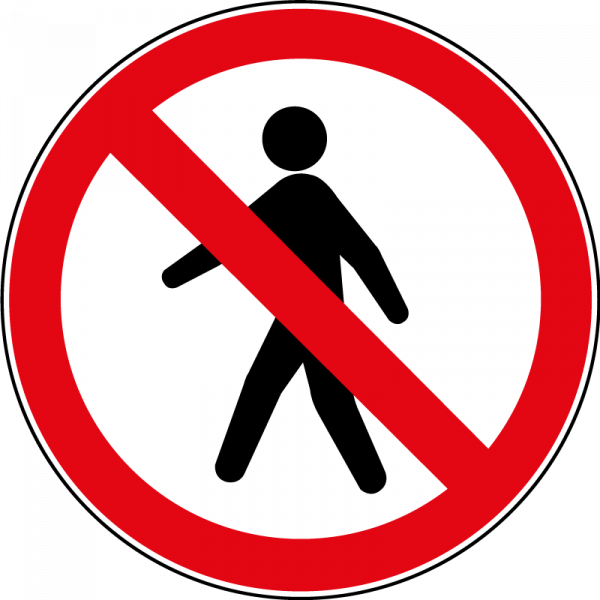 Panneau rond ISO EN 7010 - Interdit aux piétons - P004