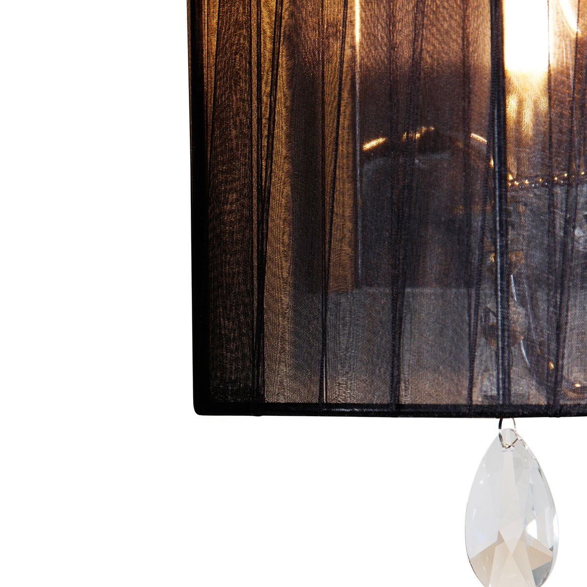 Klassieke wandlamp chroom met zwarte kap - Ann-Kathrin 2