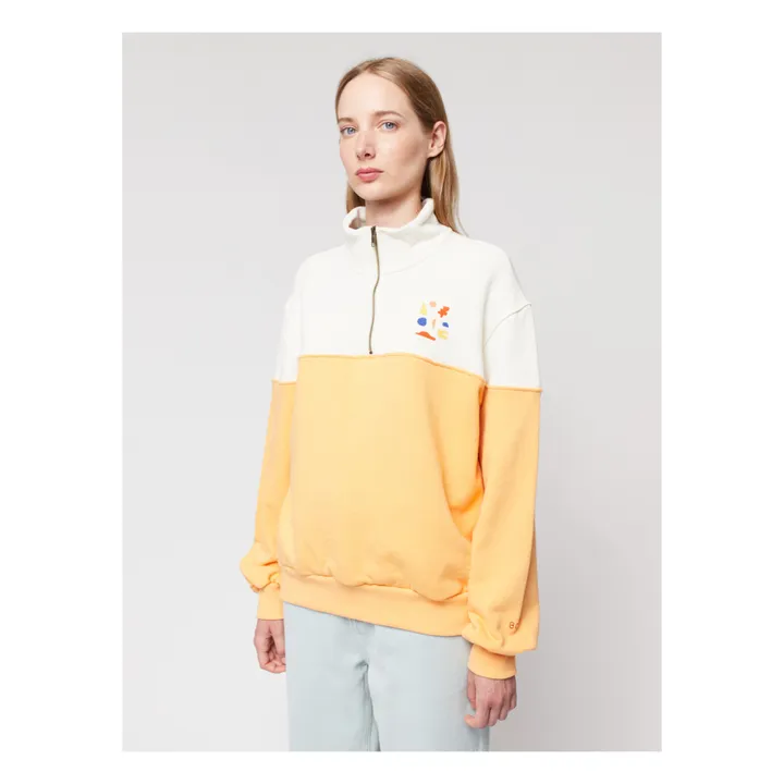Bobo Choses Sweat Zippé Color Block Coton Bio - Collection Femme  | Orange