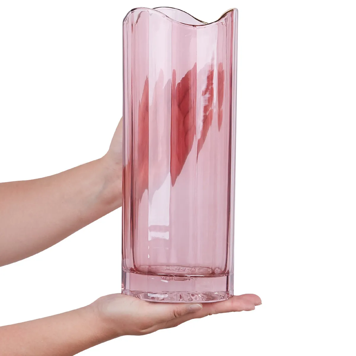 BELIANI Vase PERDIKI - Verre Rose