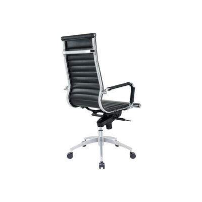 Fauteuil de bureau WARREN - accoudoirs fixes - cuir noir