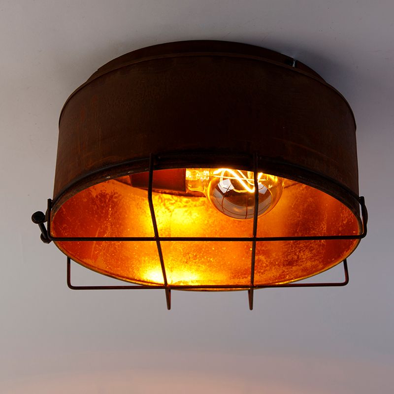 Industriële plafondlamp roestbruin 35 cm - Barril