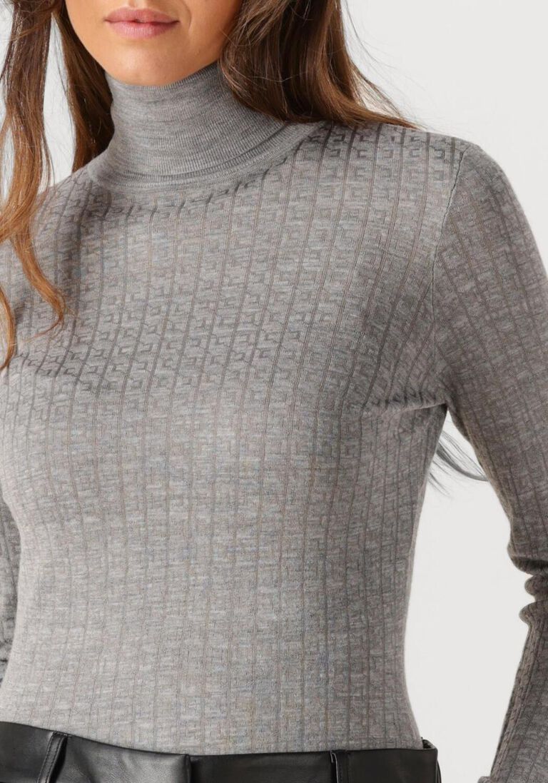 lichtgrijze elisabetta franchi trui knitted sweater