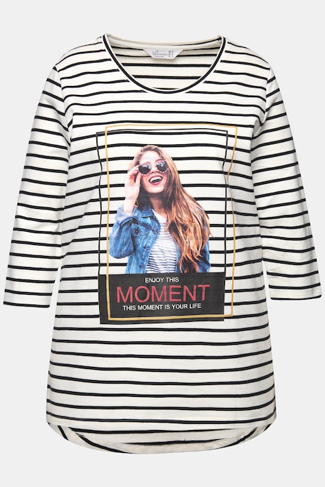 Sweatshirt, Ringel, Frauen-Motiv, 3/4-Ärmel