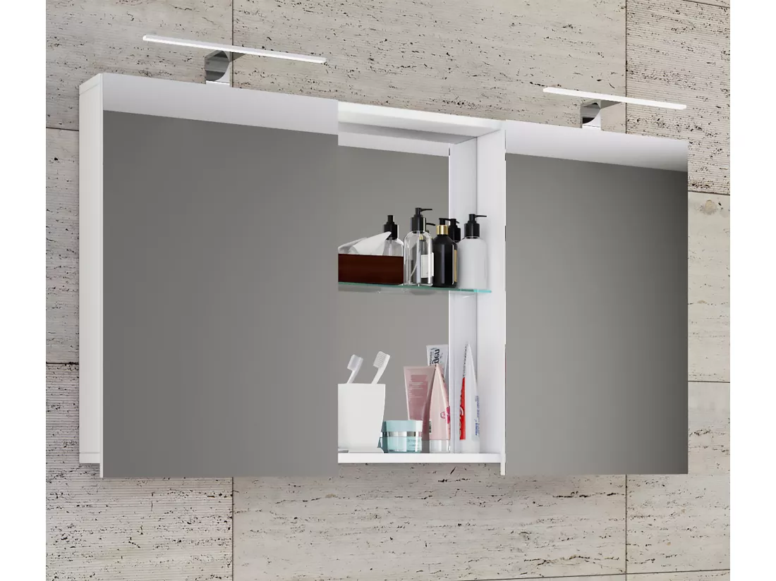 armoire de toilette miroir Budasi avec étagère