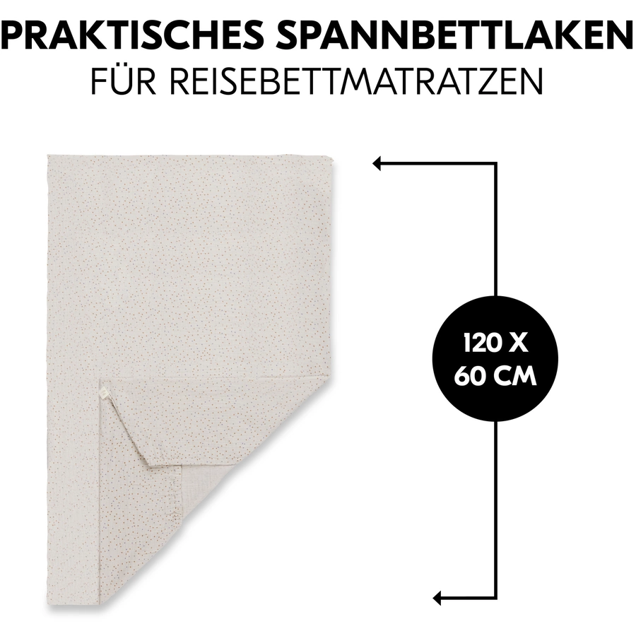 hauck Spannbettlaken für Reisebettmatratzen Beige Dots