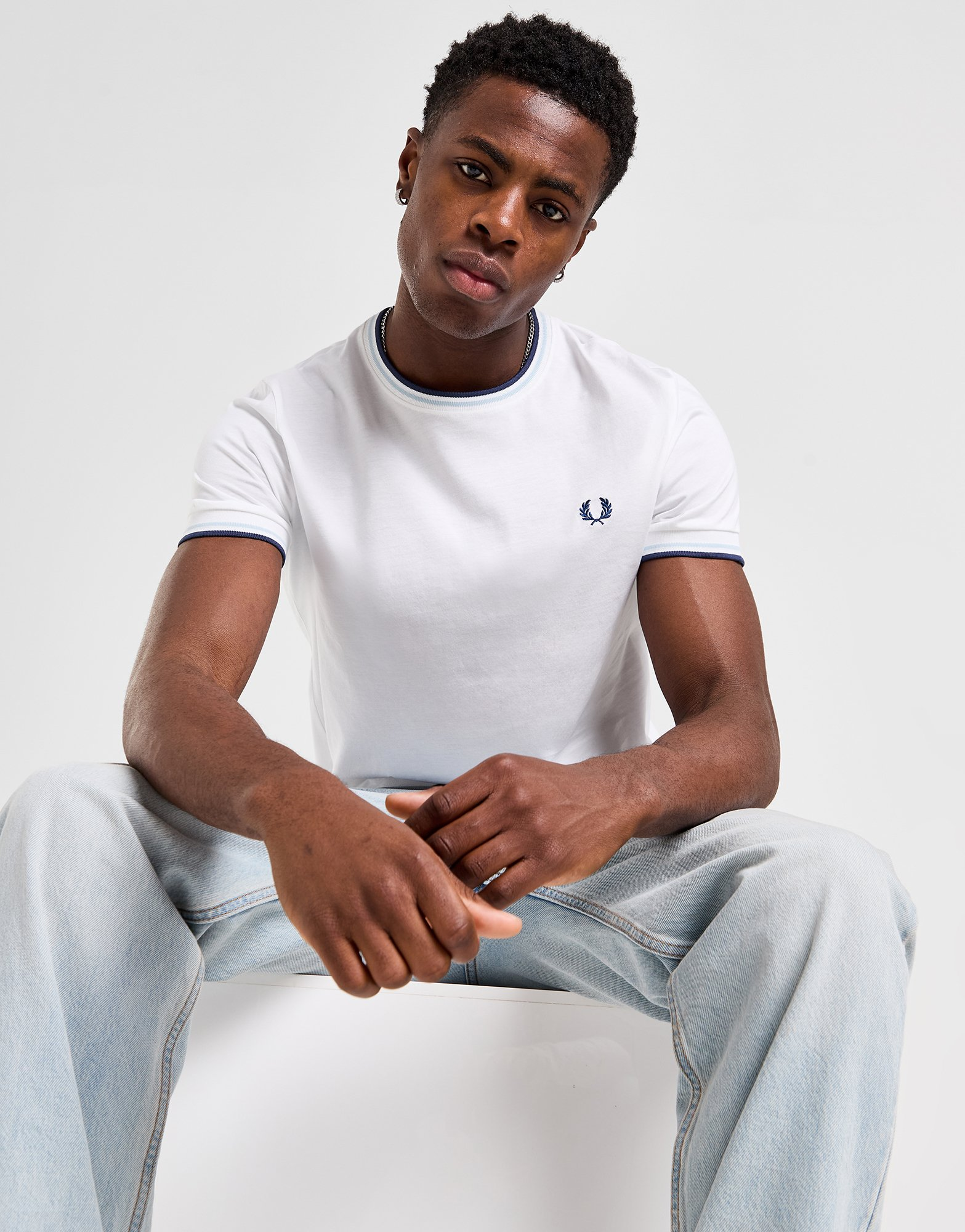 Fred Perry T-Shirt à Manches Courtes Twin Tipped Ringer Homme