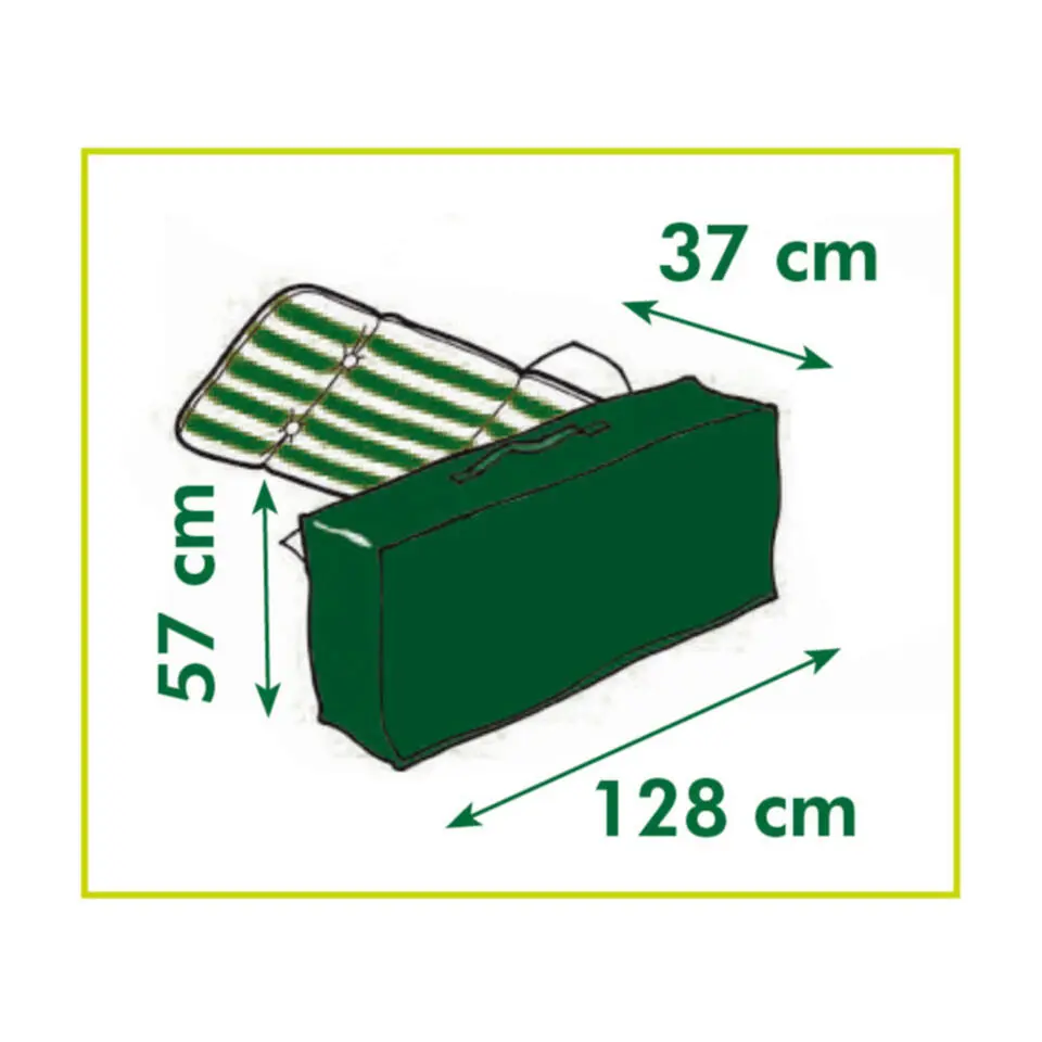 Tuinkussens opbergtas/hoes met rits - grijs - 128 x 57 x 37 cm