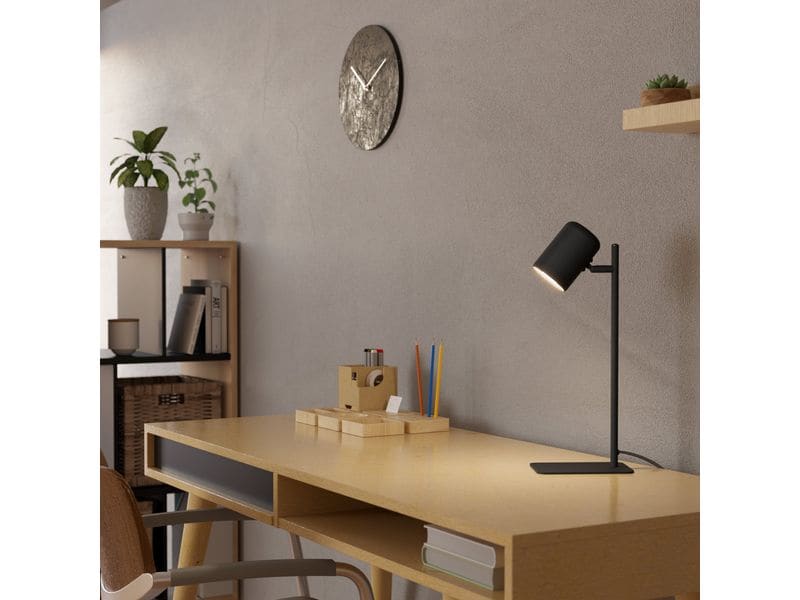 EGLO Leuchten Tischleuchte Tischleuchte CEPPINO Schwarz GU1 Tischleuchte mit Kabelschalter, schwenkbarem Leuchtenkopf und inklusive LED