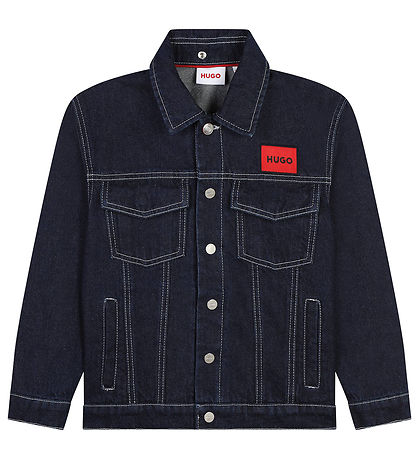 HUGO Denimjakke - Rinse Wash/Beige