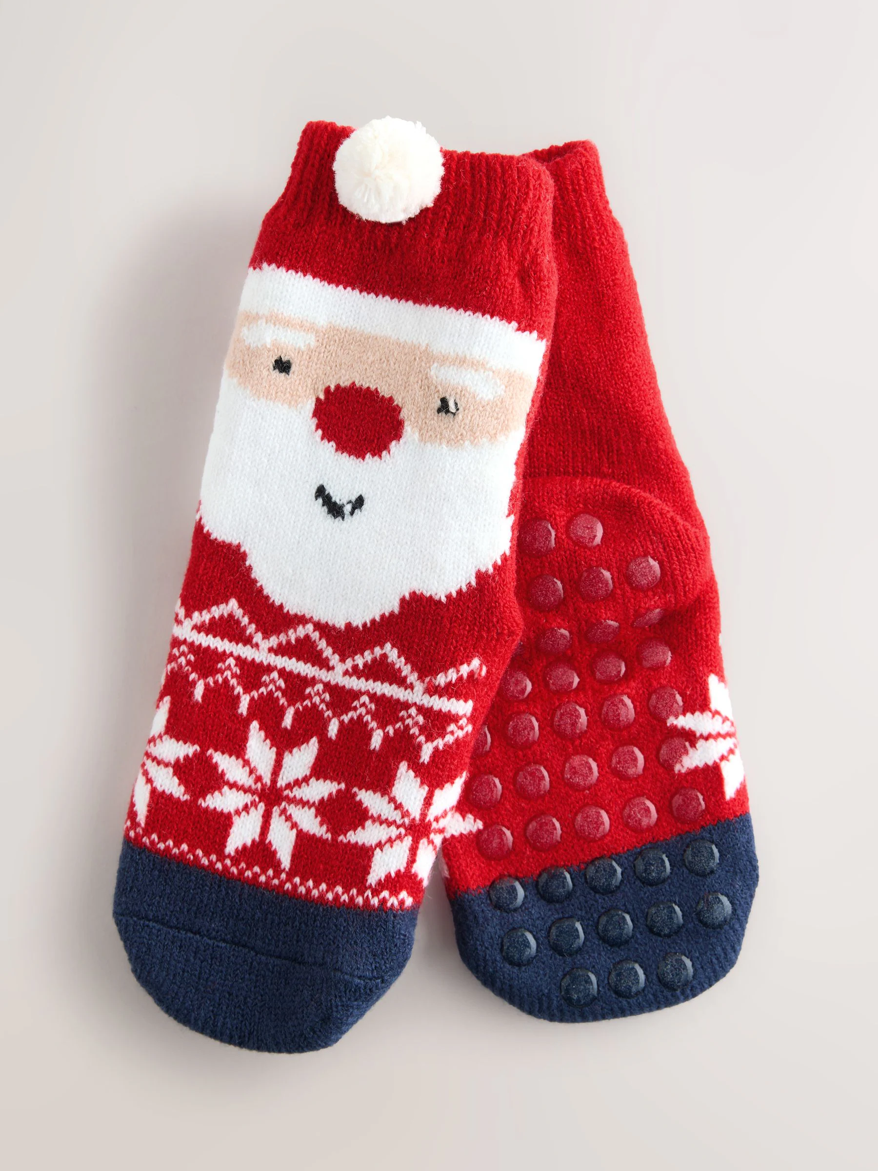 Rode kerstman - Set van 1 paar behaaglijke kerstsokken