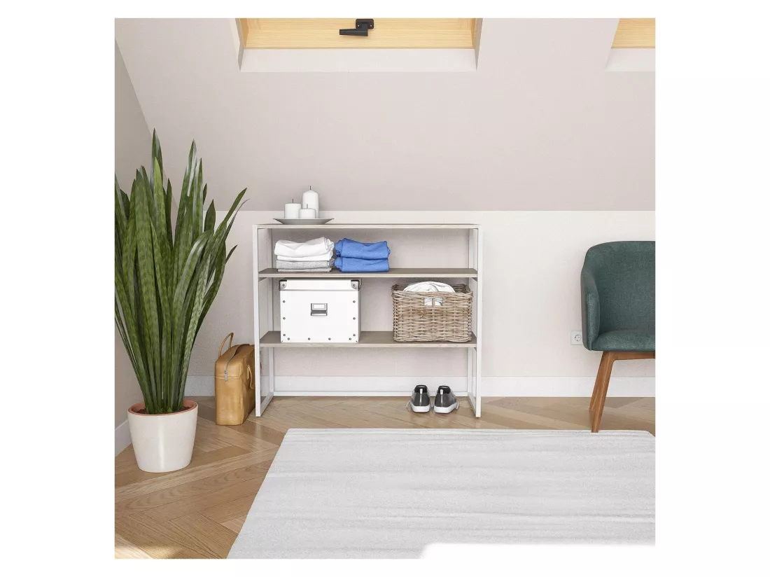 Portant vêtements sous combles étagères L100 x H85 cm