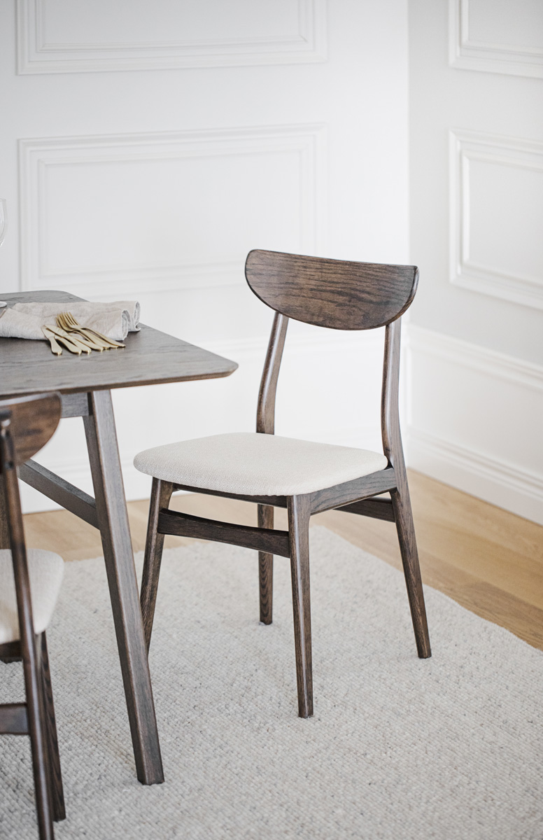 Eetkamerstoel Rodham - set van 2 Donker eiken - Beige