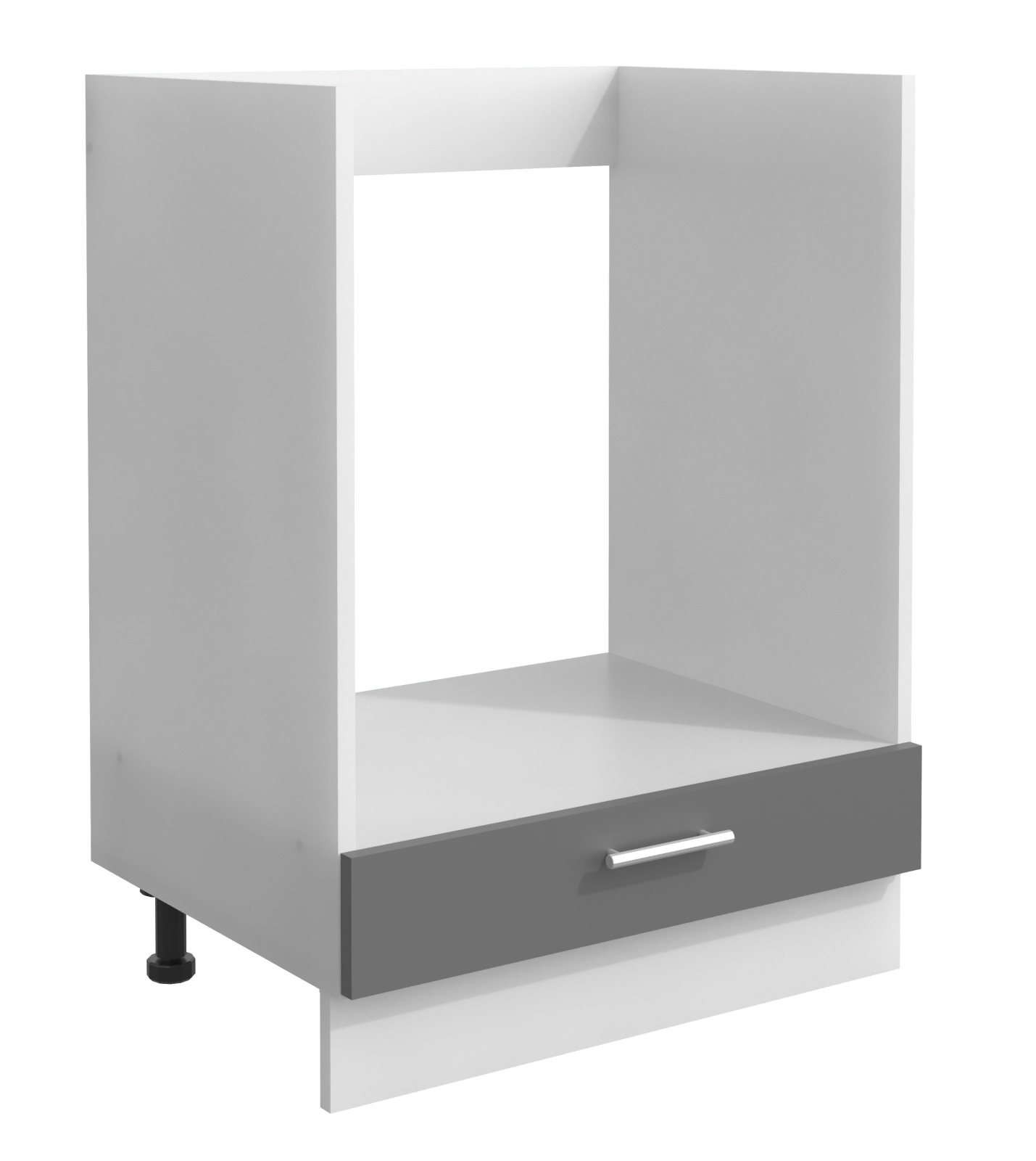Herdumbauschrank ESILO - weiß - anthrazit - mit Klapptür - 60 cm