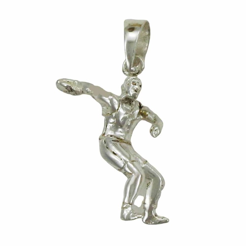 Pendentif athlétisme lancer du disque - Argent massif