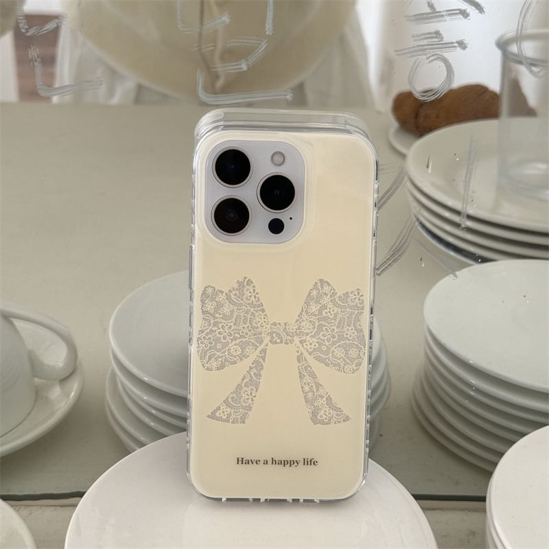 Elliure - Bow telefoonhoesje - Apple iPhone 16 Pro Max / 16 Pro / 16 Plus / 16 / 15 Pro Max / 15 Pro / 15 Plus / 15 / 14 Pro Max / 14 Pro / 14 Plus / 14 / SE / 13 Pro Max / 13 Pro / 13