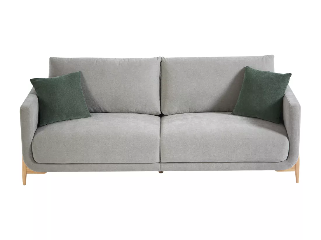 Canapé 3 places en tissu gris clair DORMATI