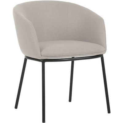 Fauteuil ARCO - 4 pieds métal - beige lin