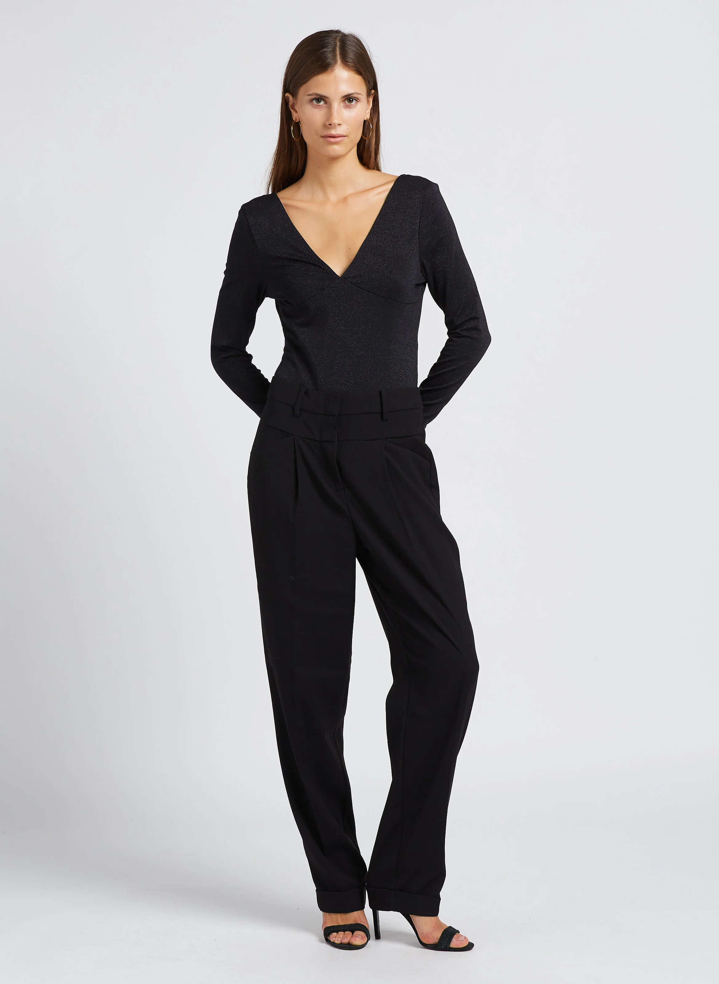SARINA - Pantalon large| Noir