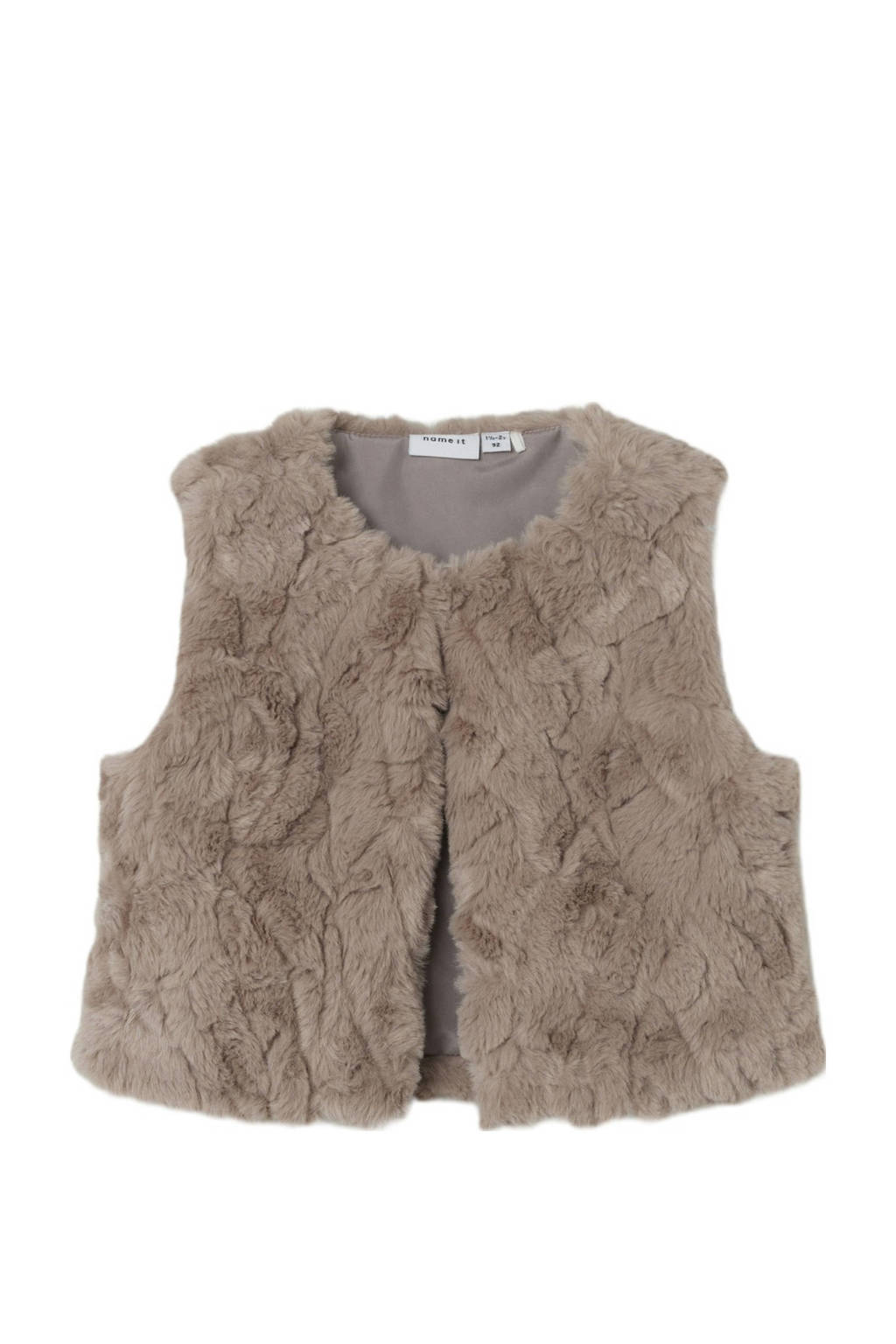 NAME IT imitatiebont gilet NMFNUSSI taupe