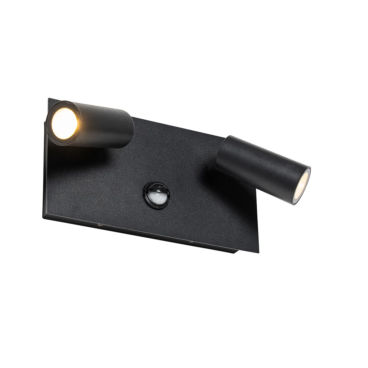 Buiten wandlamp zwart incl. LED 2-lichts bewegingssensor- Simon