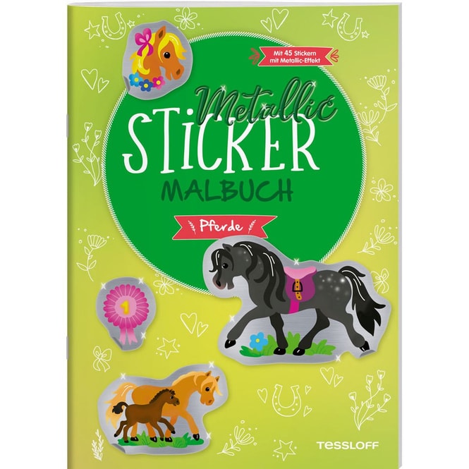 Metallic Sticker Malbuch - Pferde