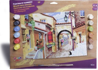 Sequin Art - Painting By Numbers - A Quiet Street - 39 X 30 CM