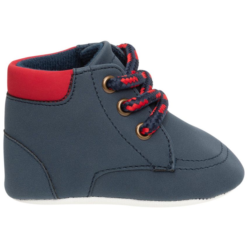 Bottillons souples bleu marine pour bébé garçon à lacets - Bleu marine