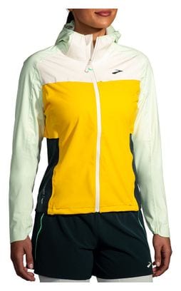 Veste imperméable Brooks High Point Trail Waterproof Jaune Vert Femme