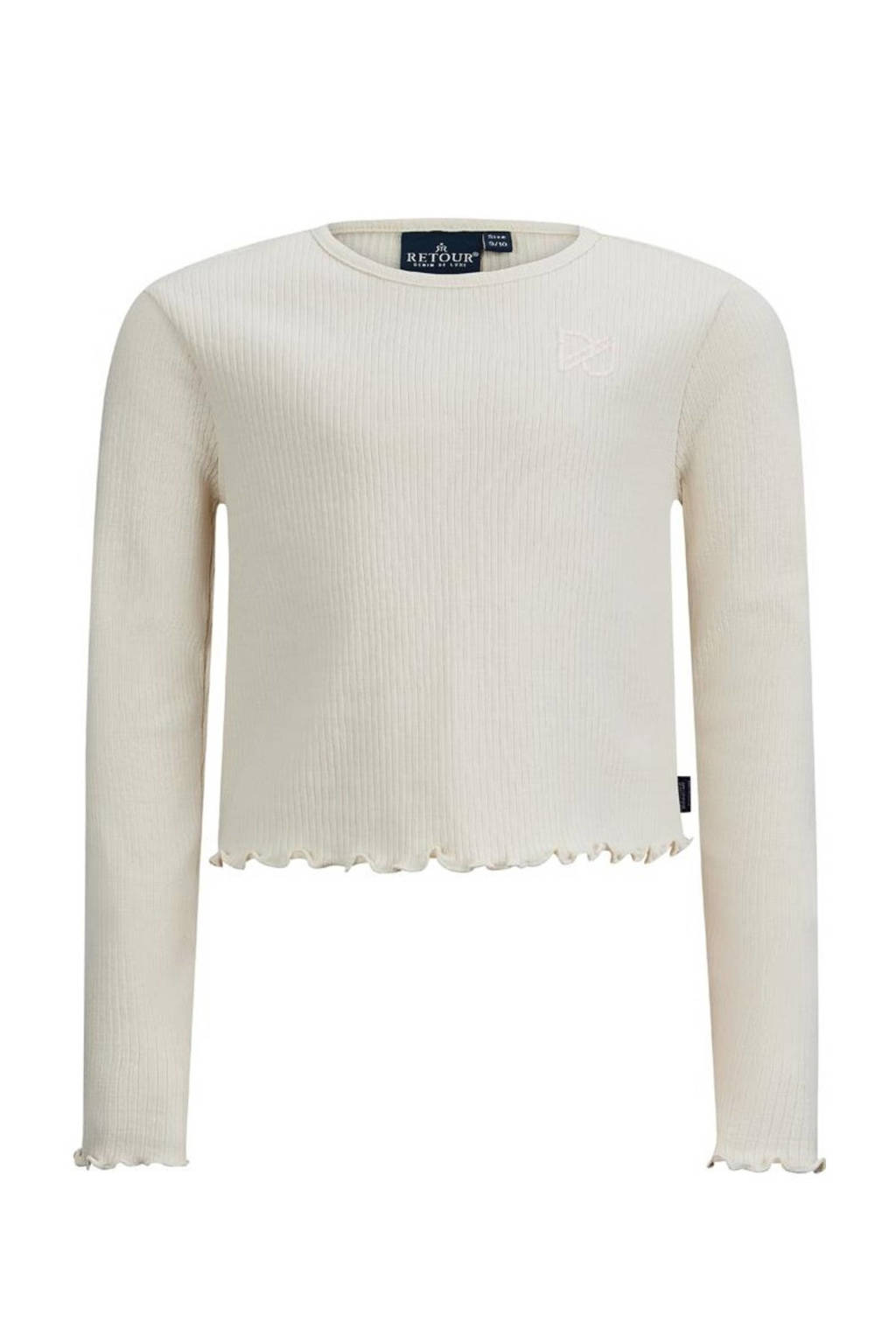 Retour Jeans longsleeve Pebbles met ruches beige