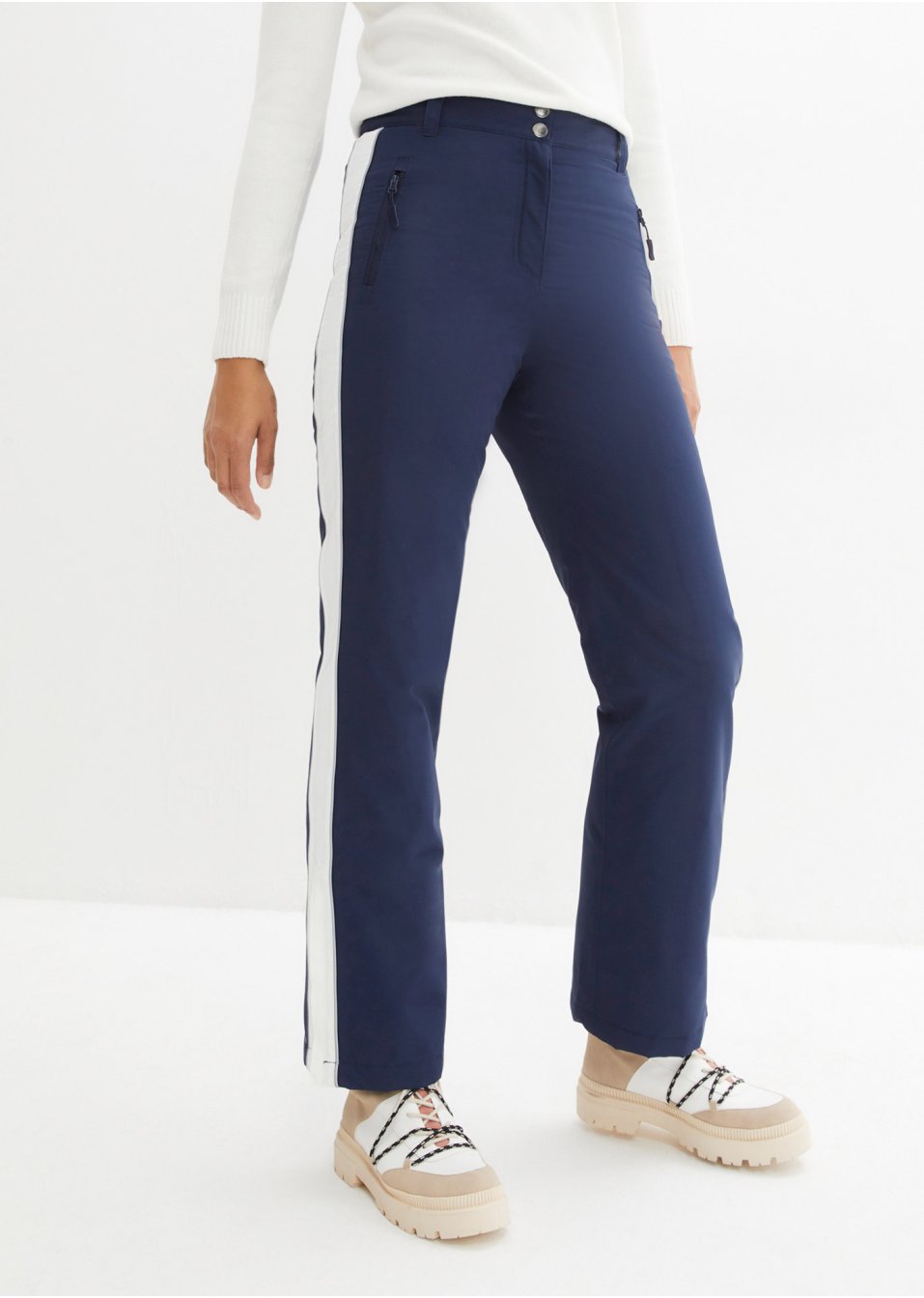 Pantalon de ski thermo fonctionnel, détails réfléchissants, étanche, Straight