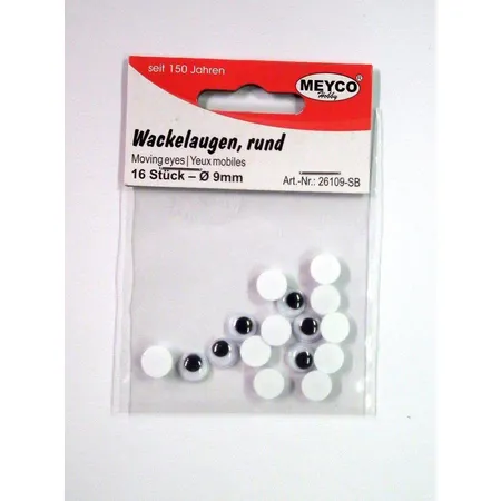 Meyco Wackelaugen 9mm, 16 Stück