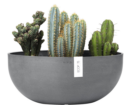 Ecopots Sofia plantenbak, kunststof, 43 x 25 x 17,5 cm, grijs