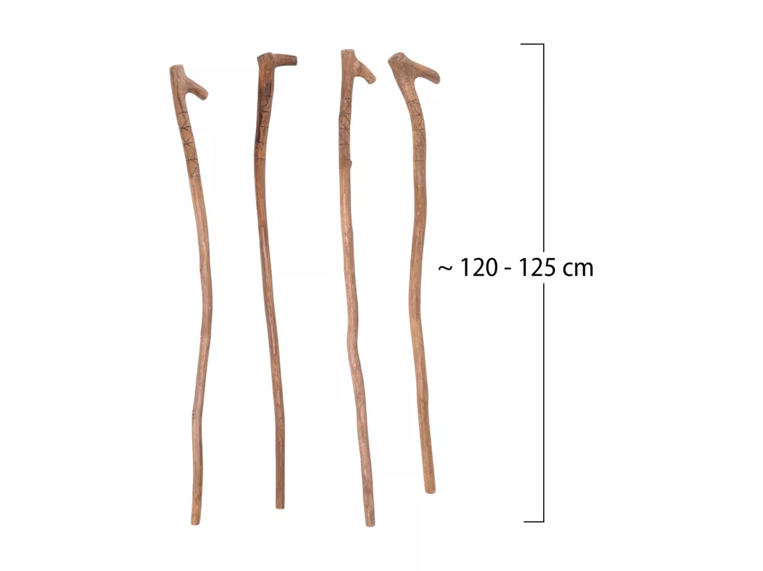 BÂTON DE RANDONNÉE DÉCORATIF Bâton 120 cm, Teck massif couleurs naturelles