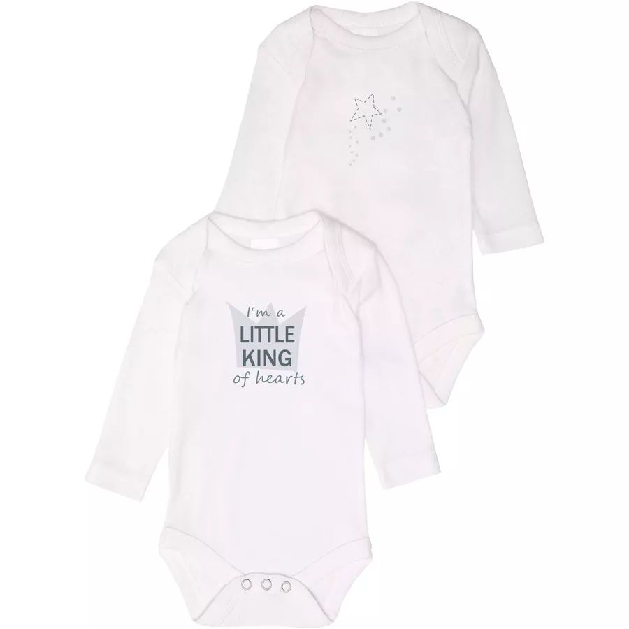 Liliput Langarmbody 2er-Set Little King weiß