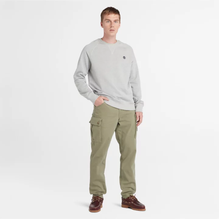 Sweat à col rond et envers bouclé Exeter pour homme en gris
