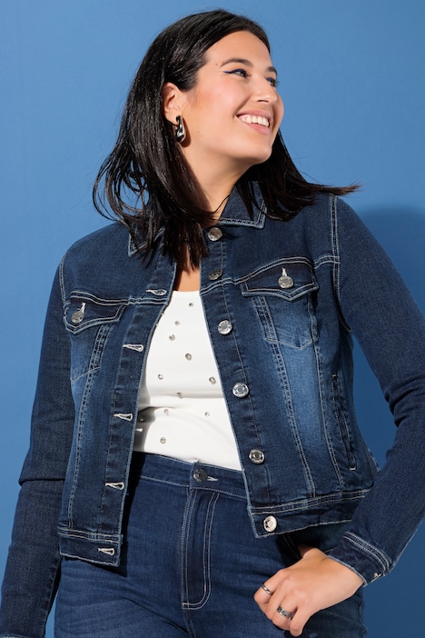Jeansjacke, Heart-Rückenpatch, Langarm