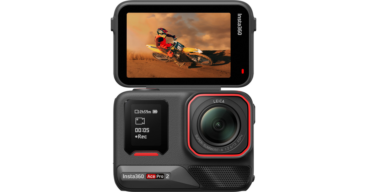 Insta360Ace Pro 2 Xplorder Bundle Dual Battery videocamera  (Zwart, 2x 1800 mAh accu)