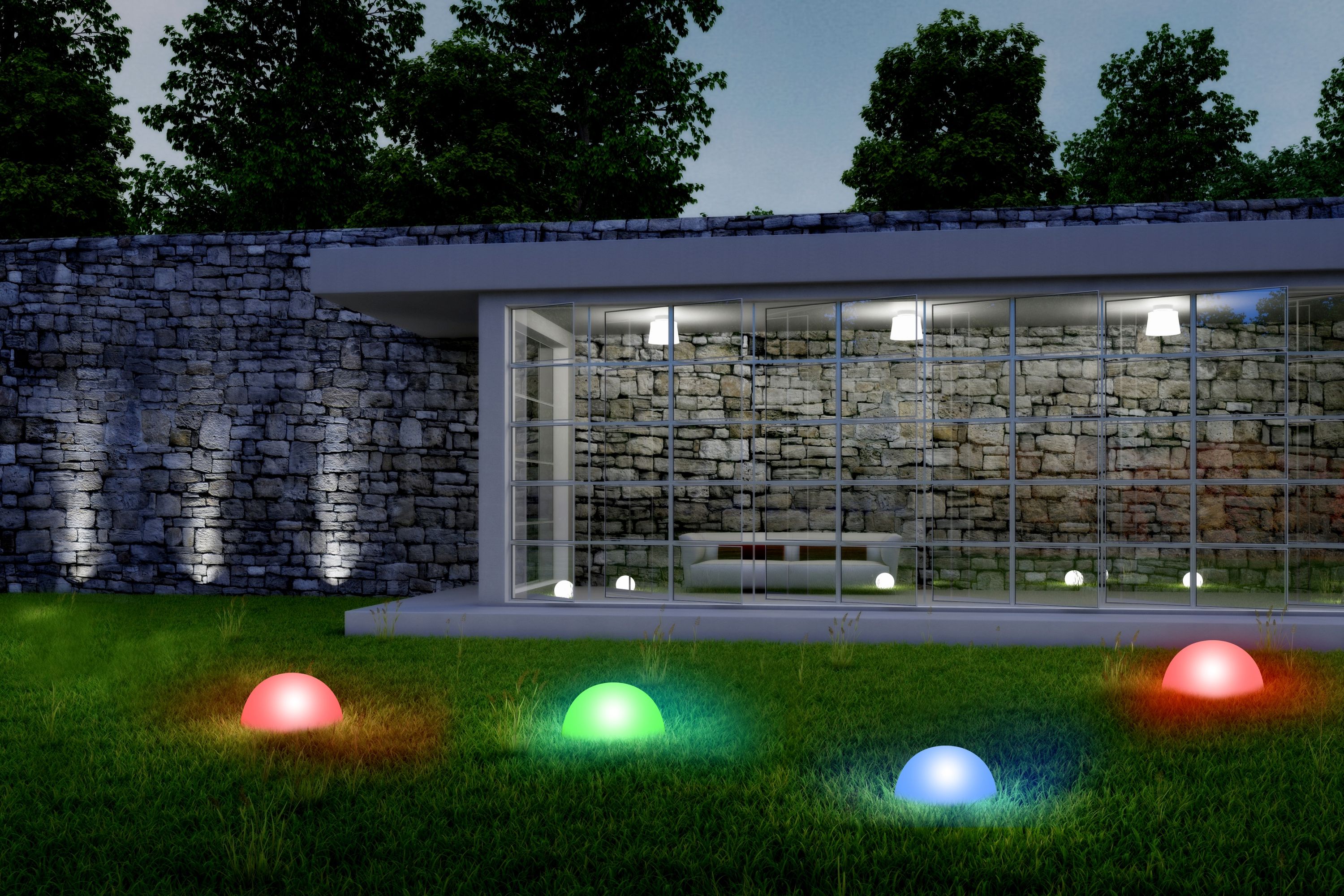 LED Solarlampe halbrund 15 cm 5er Set