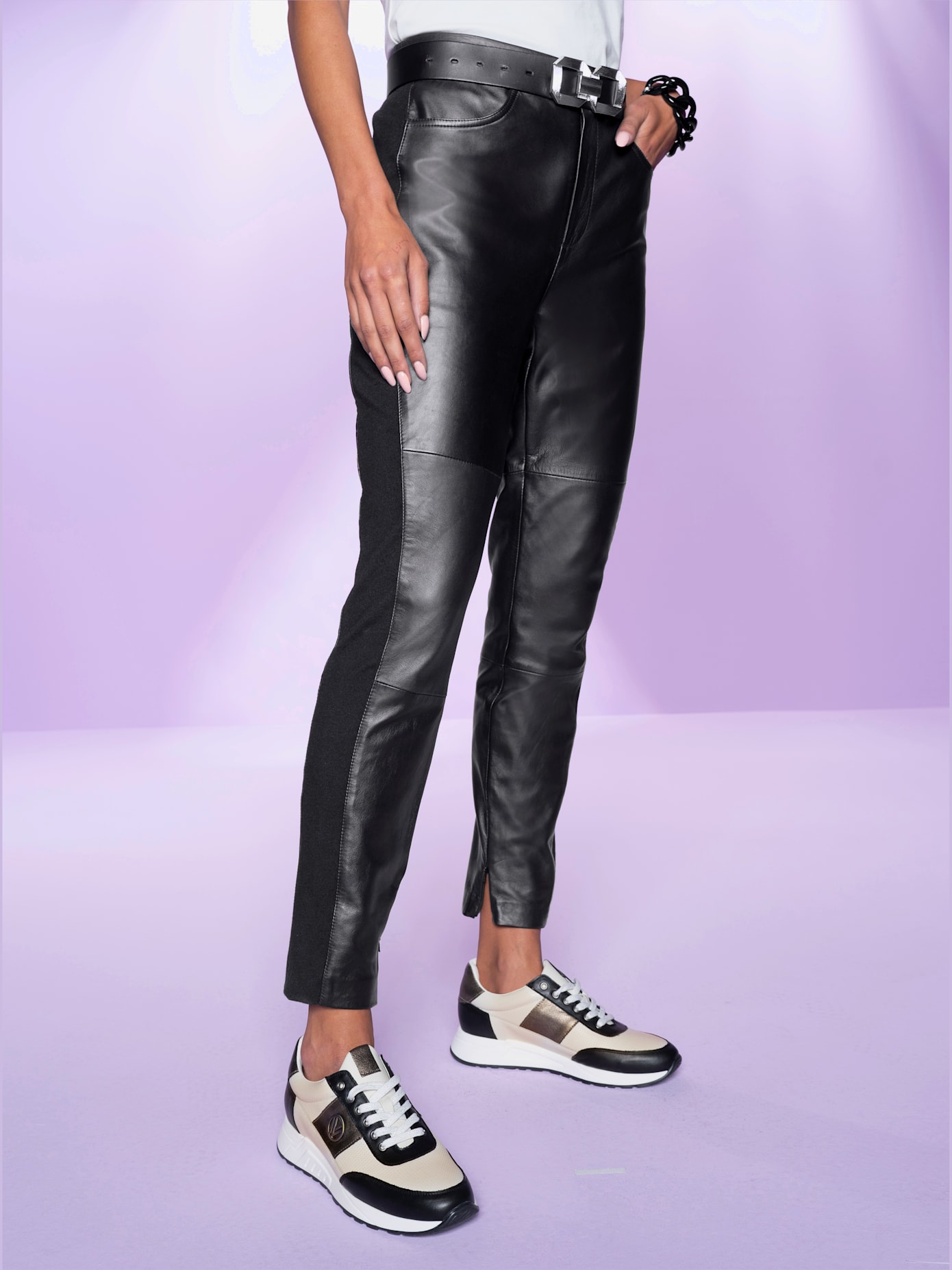 Pantalon en cuir cuir agneau nappa