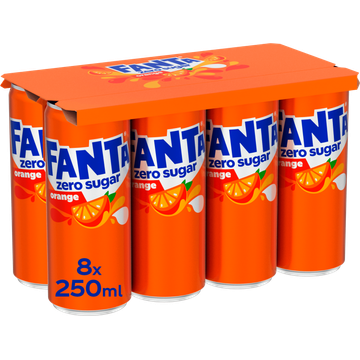 Fanta Orange zero sugar 8 x 250 ml