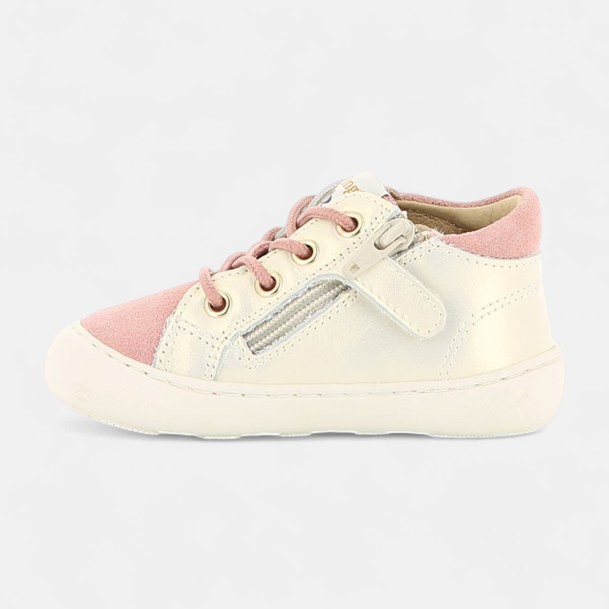 Baskets hautes Bébé garçon en cuir blanc