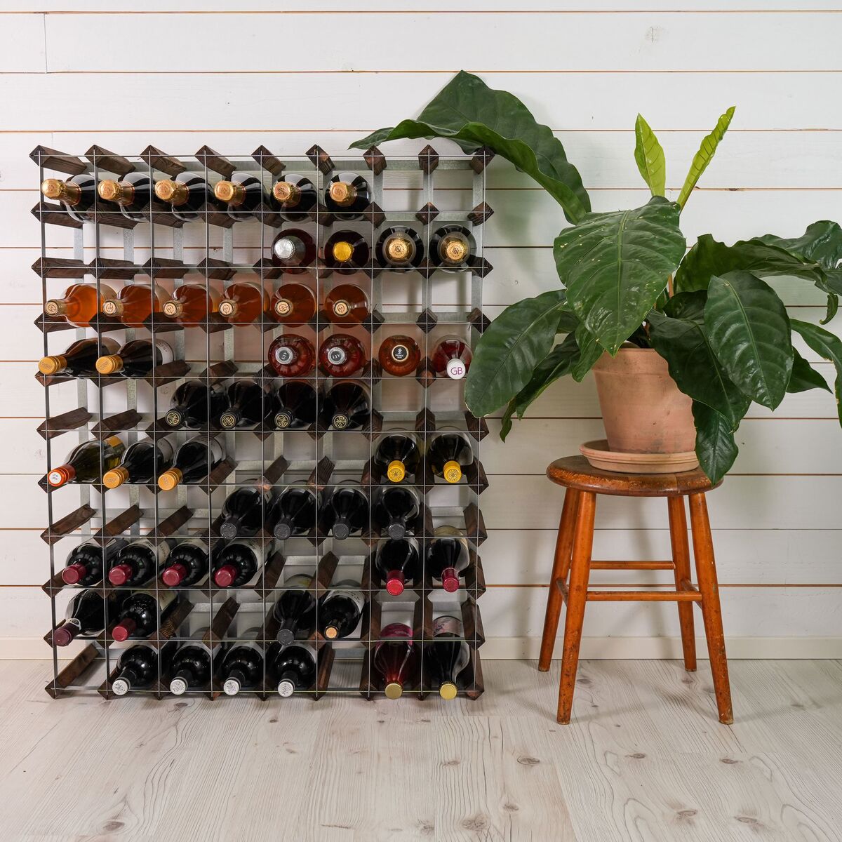 Vinstativ Påbyggingsbart 90 flasker Dark Oak