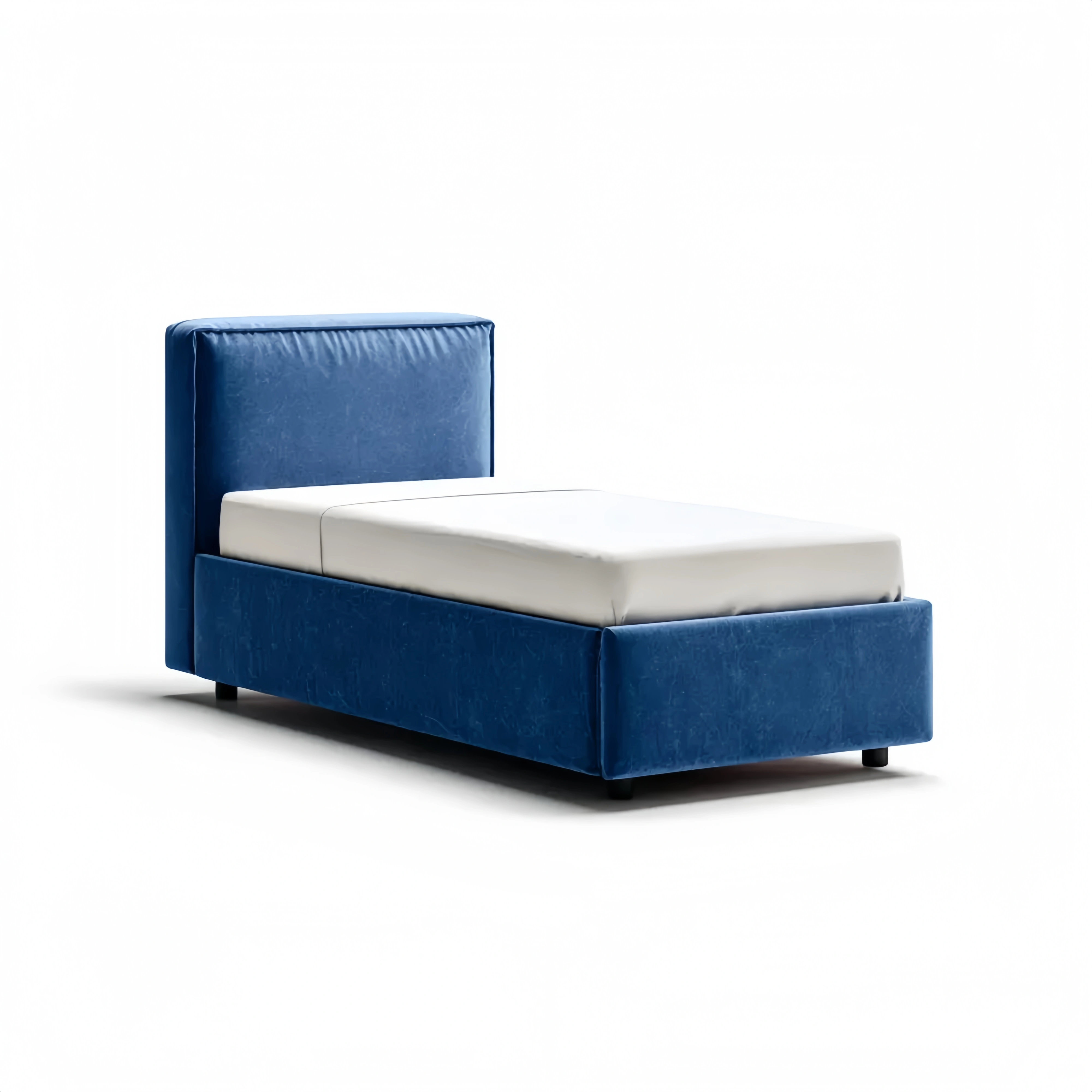 Einzelbett aus Stoff 200x90 cm - Blau